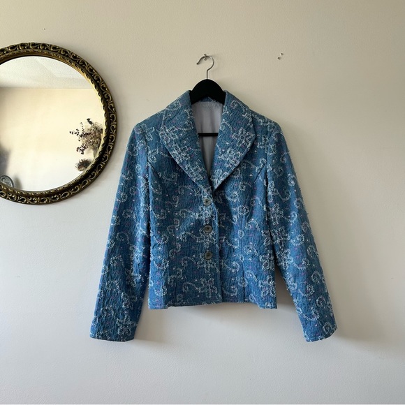 VINTAGE | Stitched Floral Button-Down Blazer - Picture 1 of 4